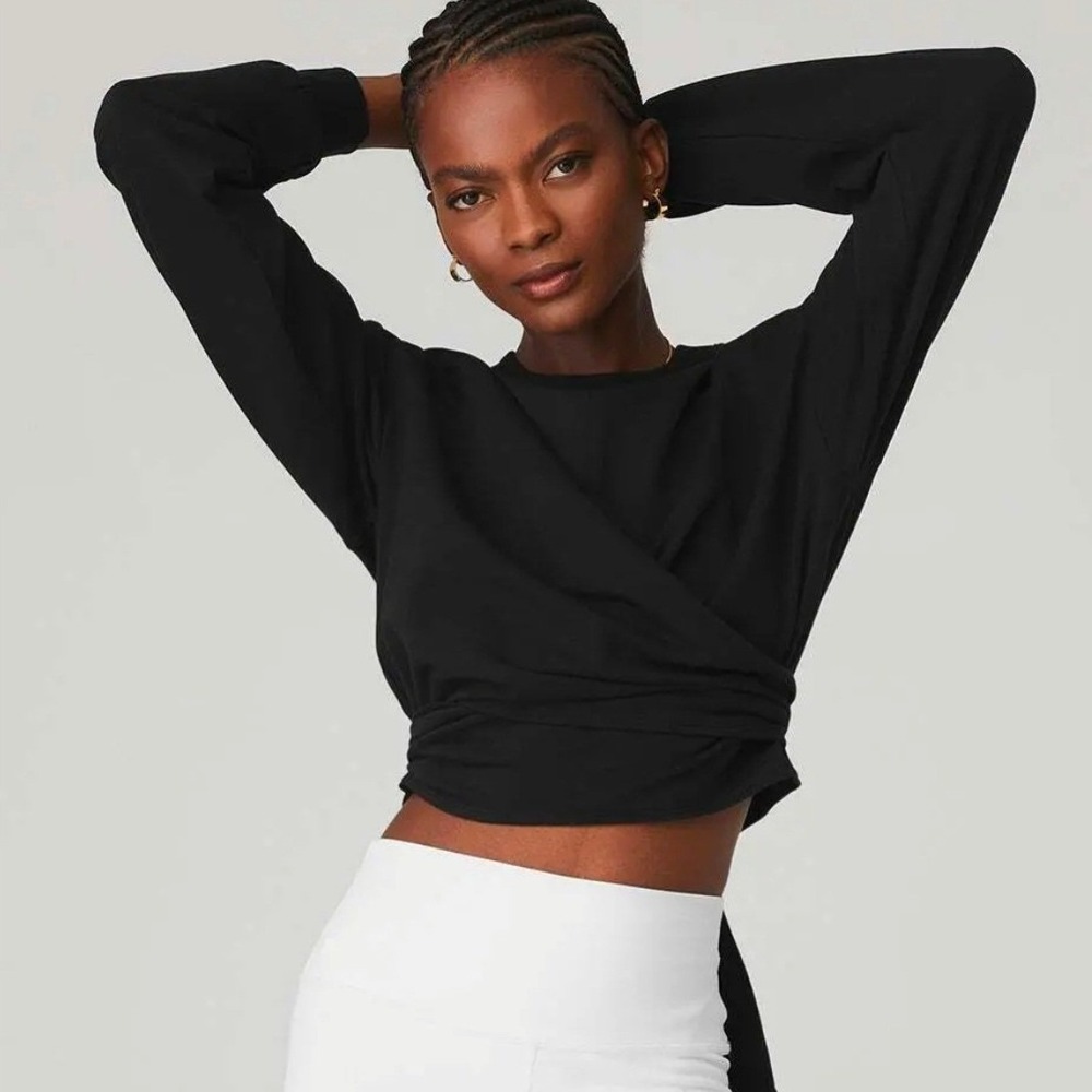 Alo Yoga Dreamy Wrap Oversized Cropped Atheleisure Streetfashion Athletic